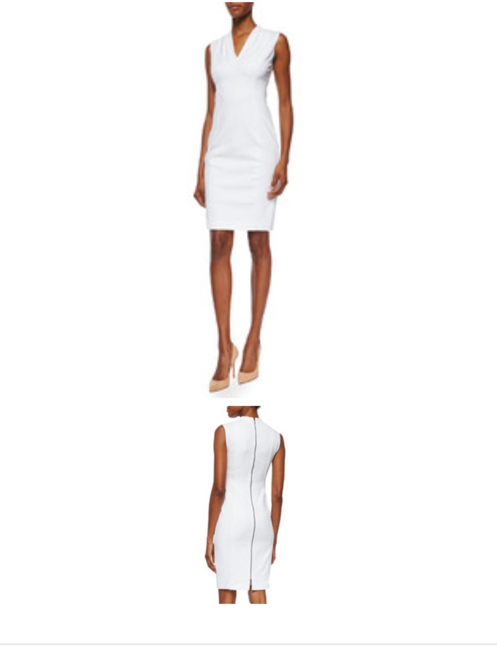 Elie Tahari White Cambridge Sleeveless Sheath Dress